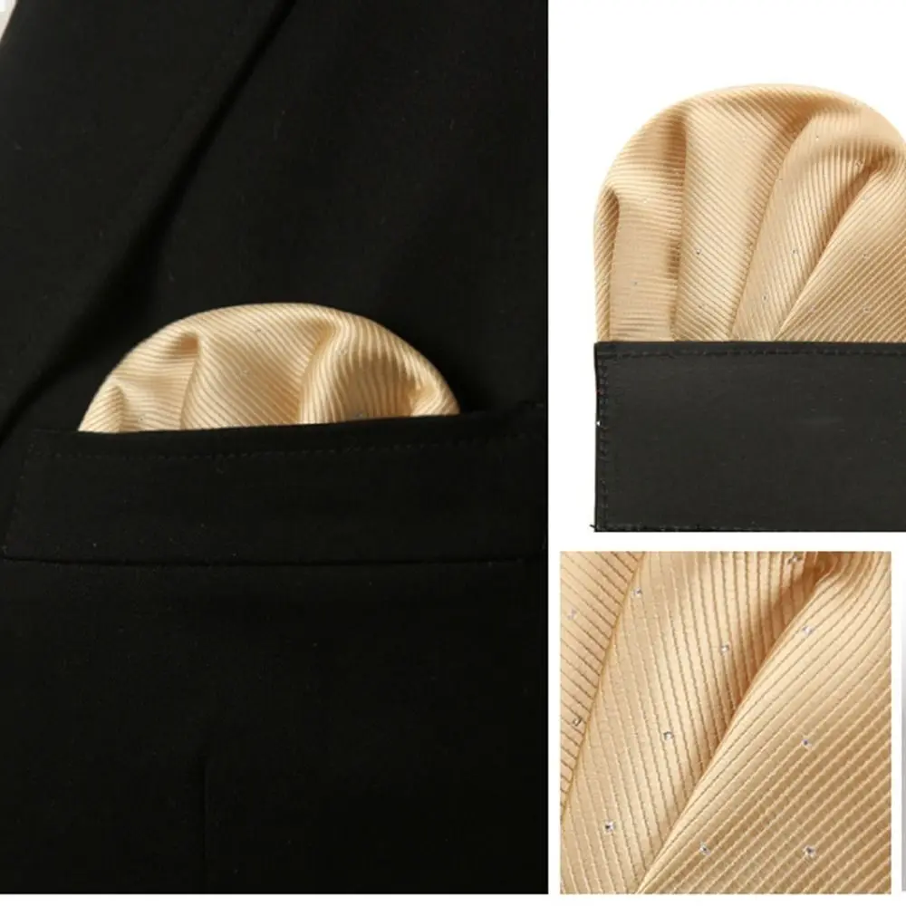 منديل جيب منقطة للرجال ، منشفة يد قطن أحادية اللون ، ملحقات البدلة الكورية ، مناشف جيب ، كوري