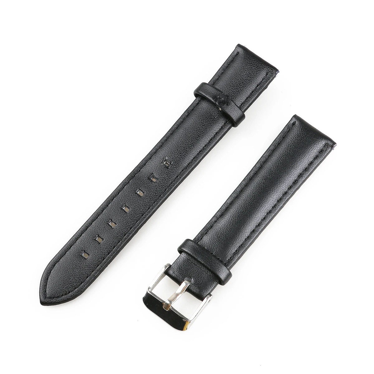 

18mm Watch Band Men Bracelet Replacement Strap Black 165mm Stainless Steel Buckle Adjustable Size Durable