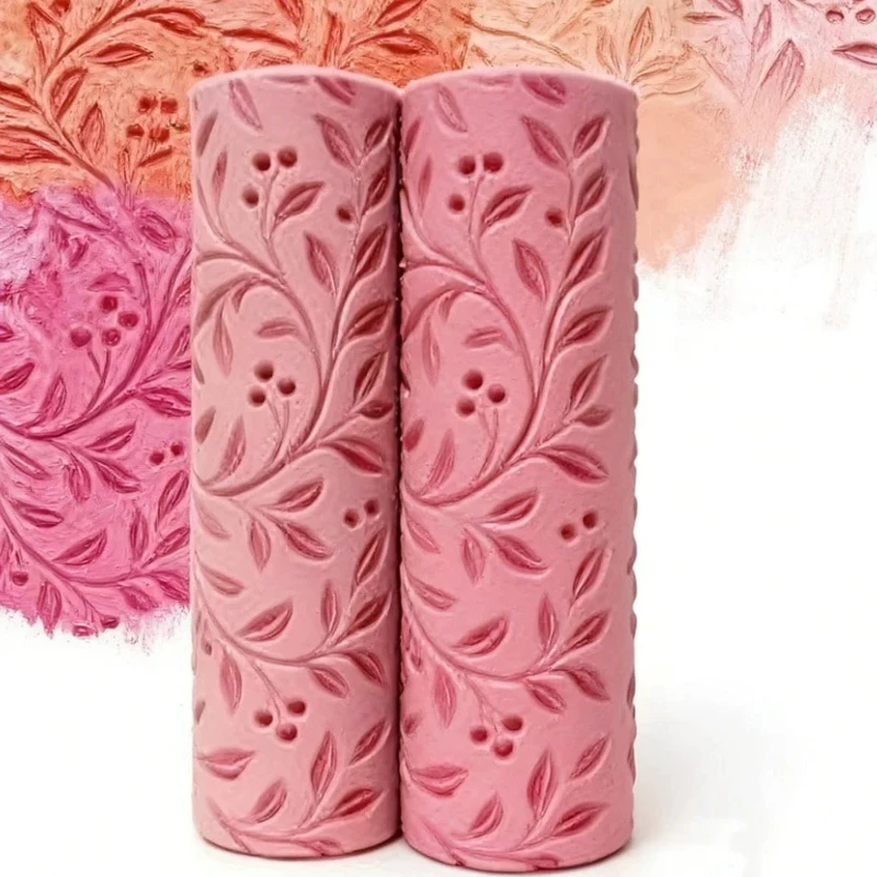 3D Clay Relief Texture Roller Can Be Used As Rolling Pin Flower & Bird Pattern Suitable for Pottery DIY Handicraft Tools