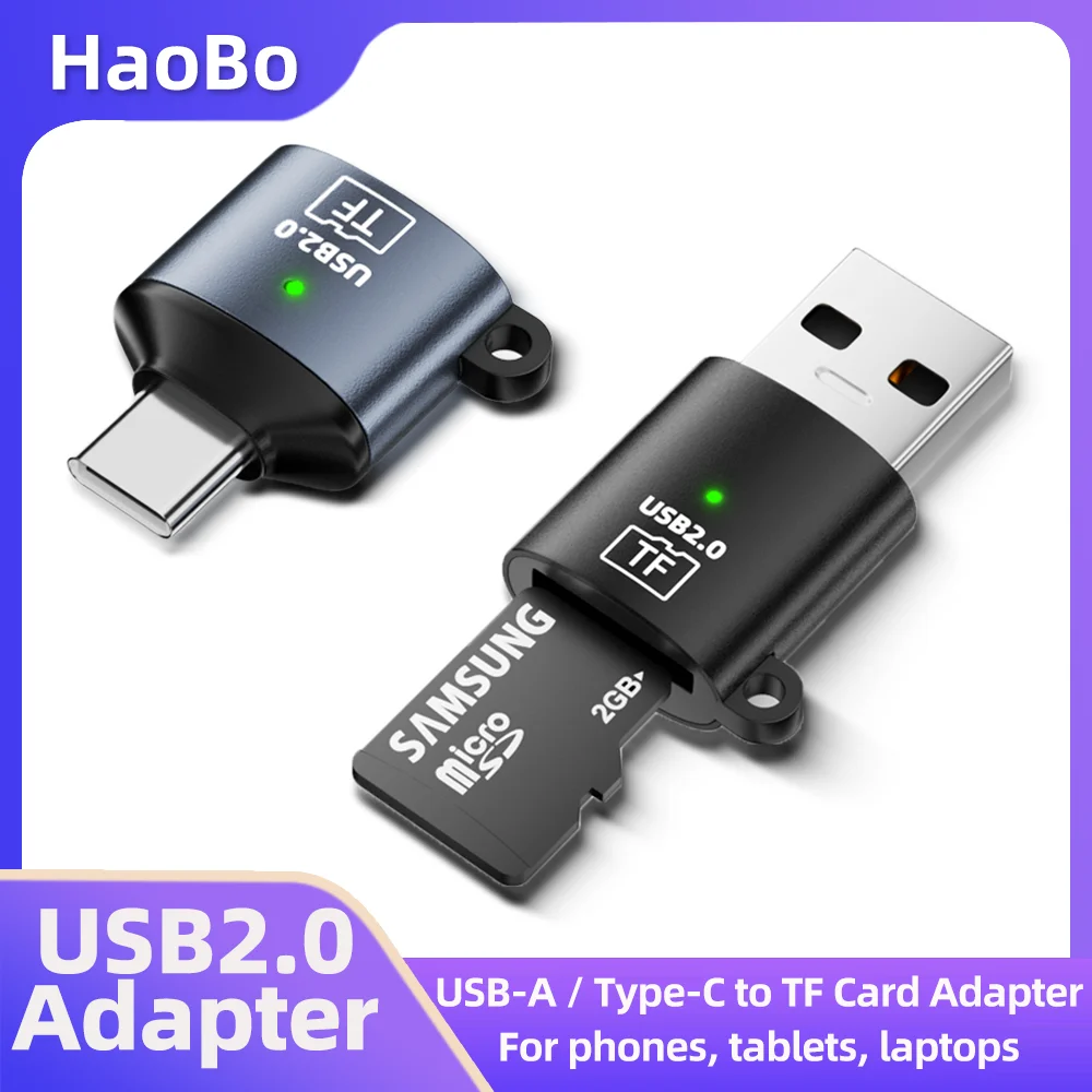 

Type-C/USB Mini Card Reader, USB 2.0 High Speed TF Card Adapter, Compatible with Mobile Phones/Tablets/Laptops/PC