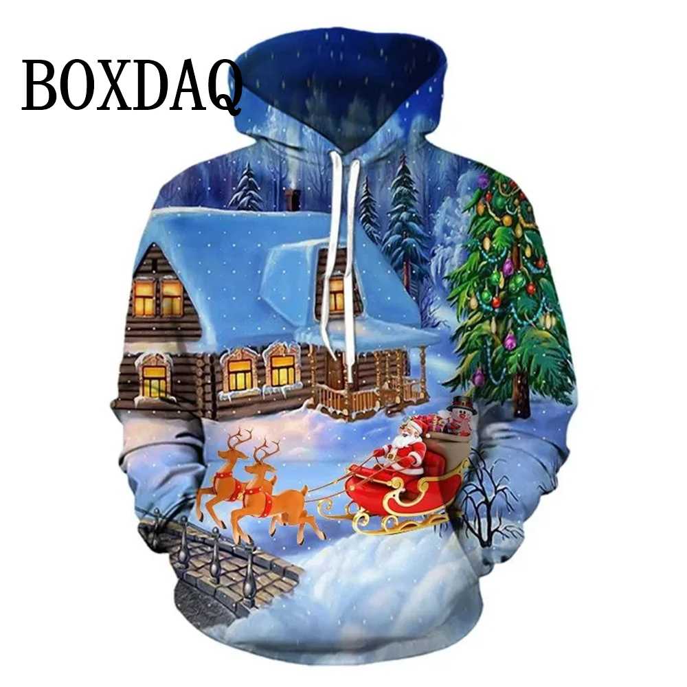 Christmas Hoodie Tops Women\'s Casual Streetwear 3D Graphic Hoodies Clothes Autumn Winter New Hooded Sweatshirts For Women 2025