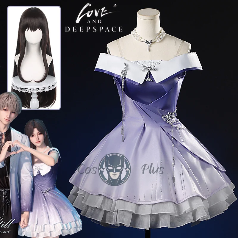 الحب والفضاء العميق البطلة تأثيري حلي شعر مستعار فستان قلادة بروش الدعائم مجموعة كاملة الزي للنساء فتاة أقرب لا تزال هالوين #1