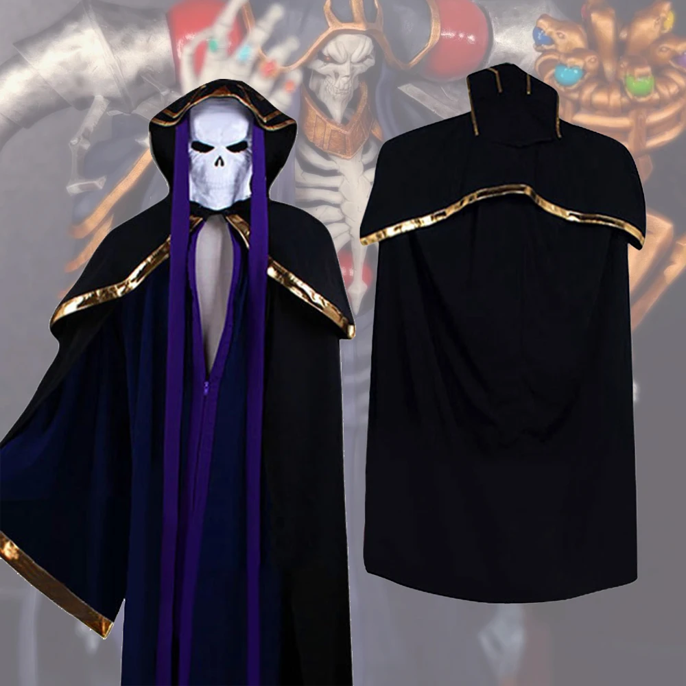 

Ainz Gown Cosplay Black Cloak Uniform Christmas Carnival Stage Performance Role Play Theme Party Costume Celebration Outfit