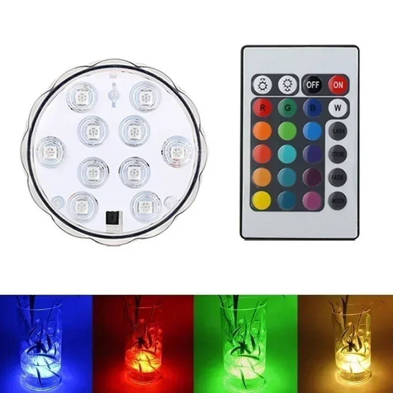 Underwater Waterproof Light Home Aquarium Decoration Remote Control LED Diving Knob Aquarium Light Colorful Ornaments