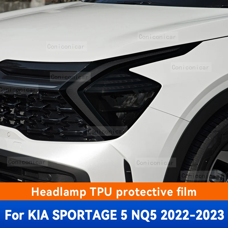 

Для KIA SPORTAGE 5 NQ5 2022 2023, автомобильная фара, черная защитная пленка из ТПУ, передняя фара, изменение цвета, аксессуары