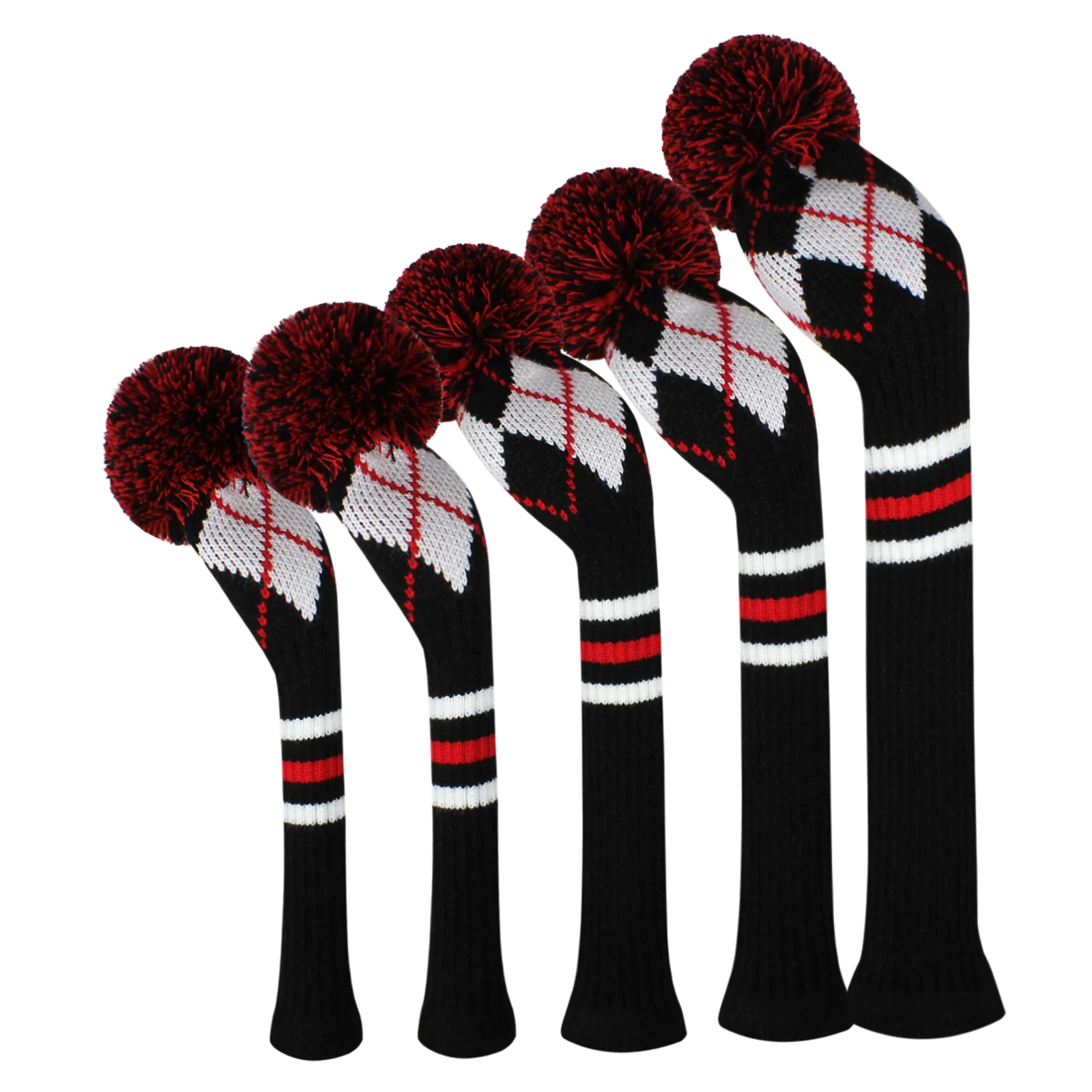 5 Pcs/set Golf Clubs Headcover Knitted Hybrid UT Driver Fairway Wood 1 3 5 Wood Knitting Cover