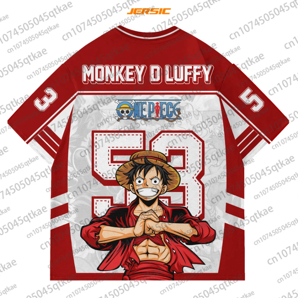 2025 uma peça macaco d.luffy anime camisa de futebol verão oversize respirável camisa vintage moda esporte bandai cosplay tshirt