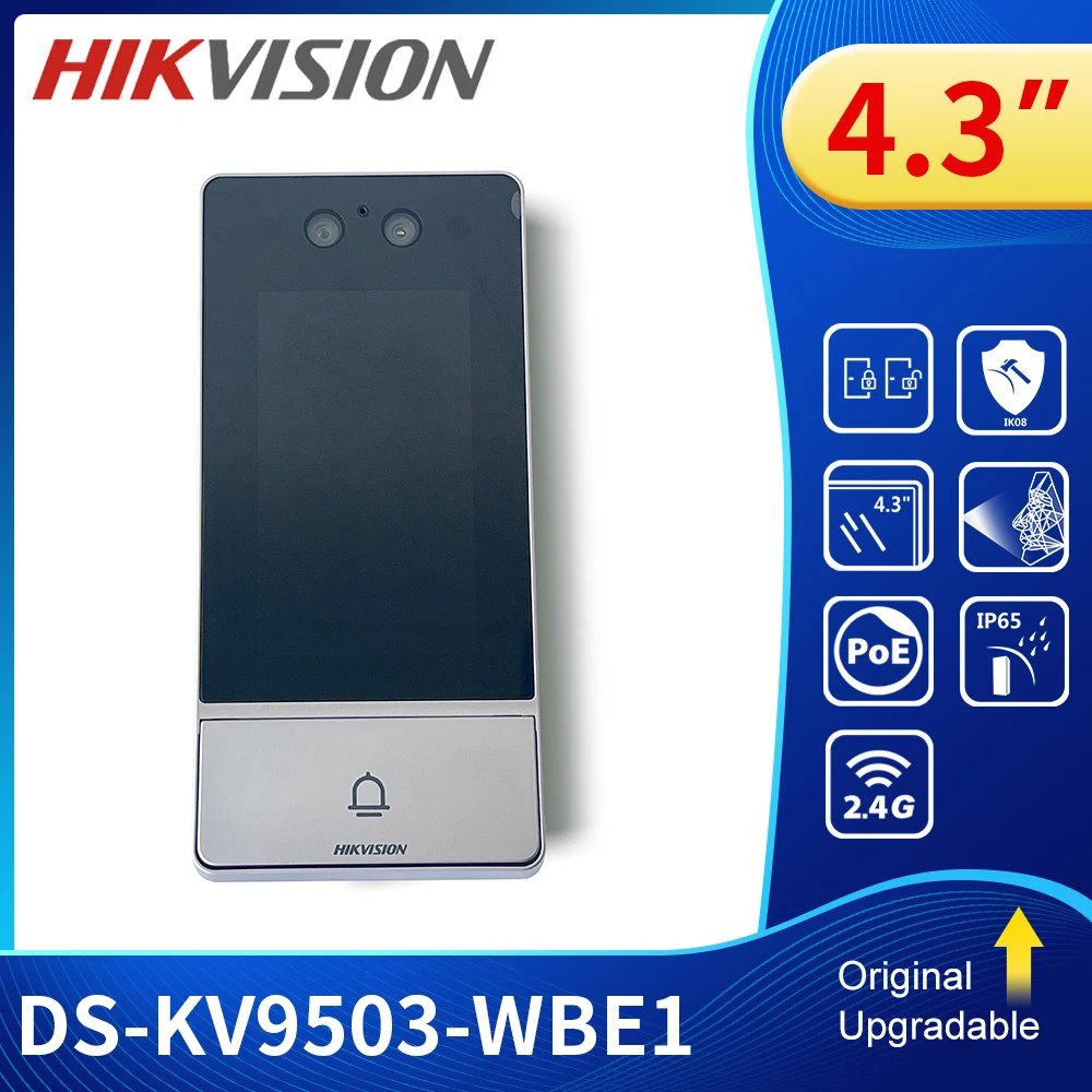 hikvision pcs ds kv9503 wbe1 campainha sem fio 1pc ds kh9510 wte1 monitor interno de 10 polegadas 01