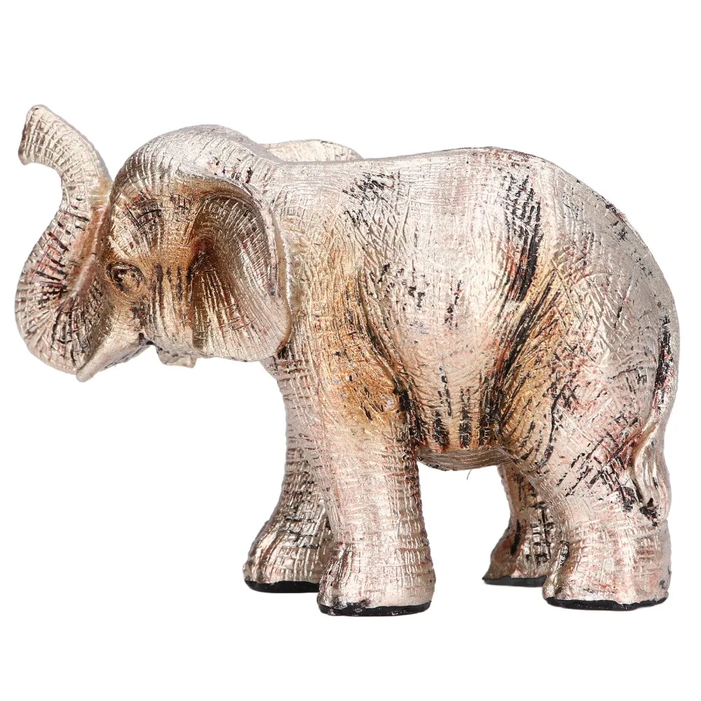 Retro Style Synthetic Resin Elephant Statue 3.35in Exquisite Workmanship Elephant Figurine Animal Statue Cabinet Decoration