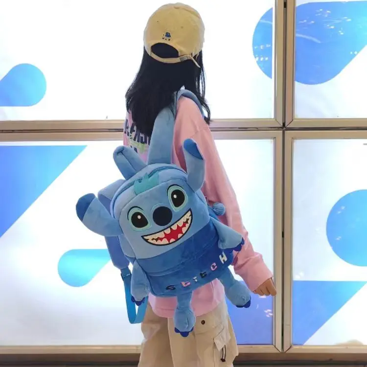 MINISO Disney Cartoon Backpack Cute Student Stitch Mickey School Bag Casual Korean Version Versatile Backpack