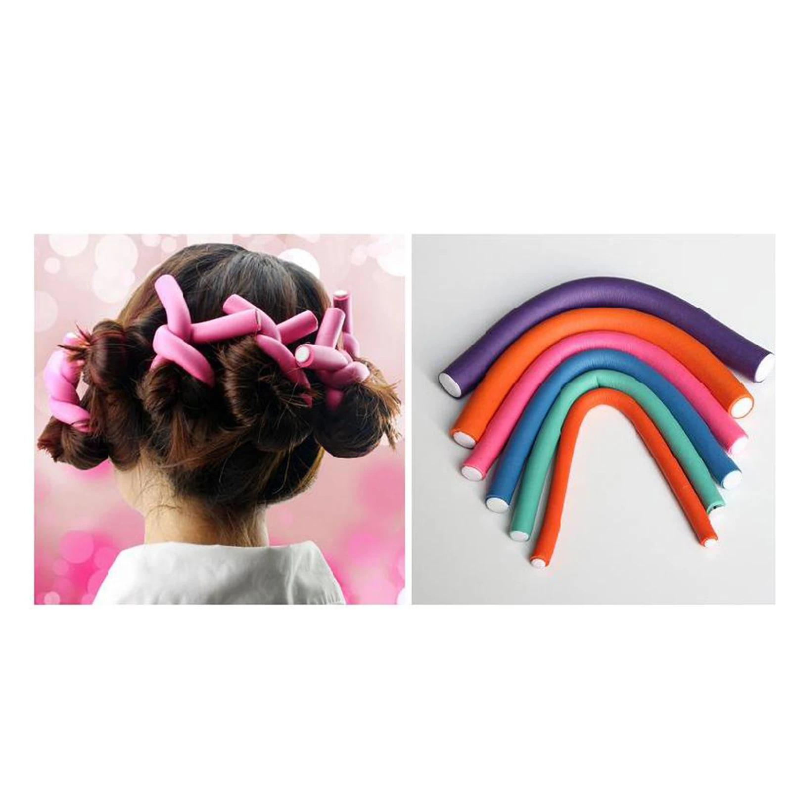 10PCS Flexible Hair Curling Rod Hair Curler Makers Soft Foam Bendy Twist Curls Flexi Rollers Styling Tools Hair Roller No Heat