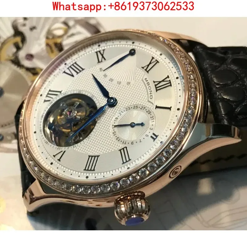Eccentric Tourbillon 818.901 Watch ST8001 Tourbillon Movement Watch. American Alligator Leather Strap Men's Mechanical Watch