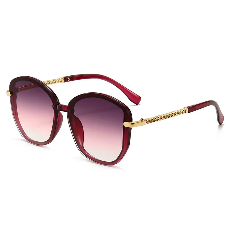 نظارات شمسية جديدة لعام 2022 نظارات نسائية مجوفة بأرجل غير منتظمة للقيادة مضادة للأشعة فوق البنفسجية باللون الأحمر INS Tiktok Han