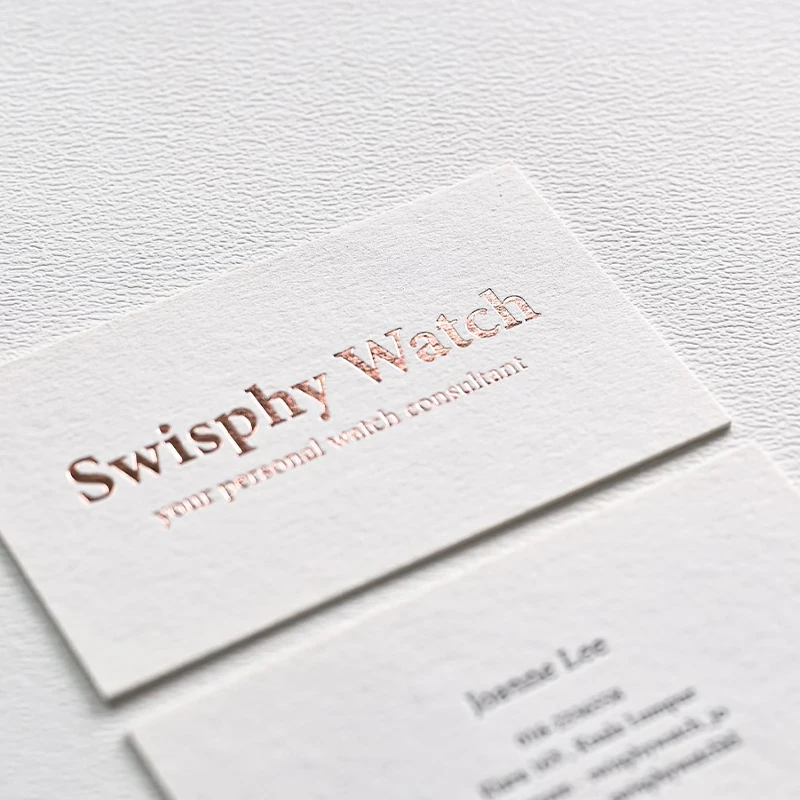 200Pcs Wholesale High-End Cards Custom Rose Gold Foil Business Cards Debossed Thank You Letterpress Hot Stamping