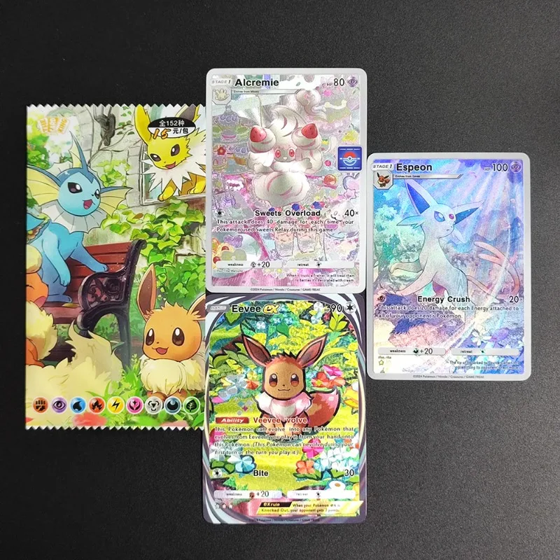 

152 карт Pokemon TCG Pocket Game Series, английские случайные флеш-карты, коллекционная карта Umbreon Sylveon Umbreon EEVEE, игрушка