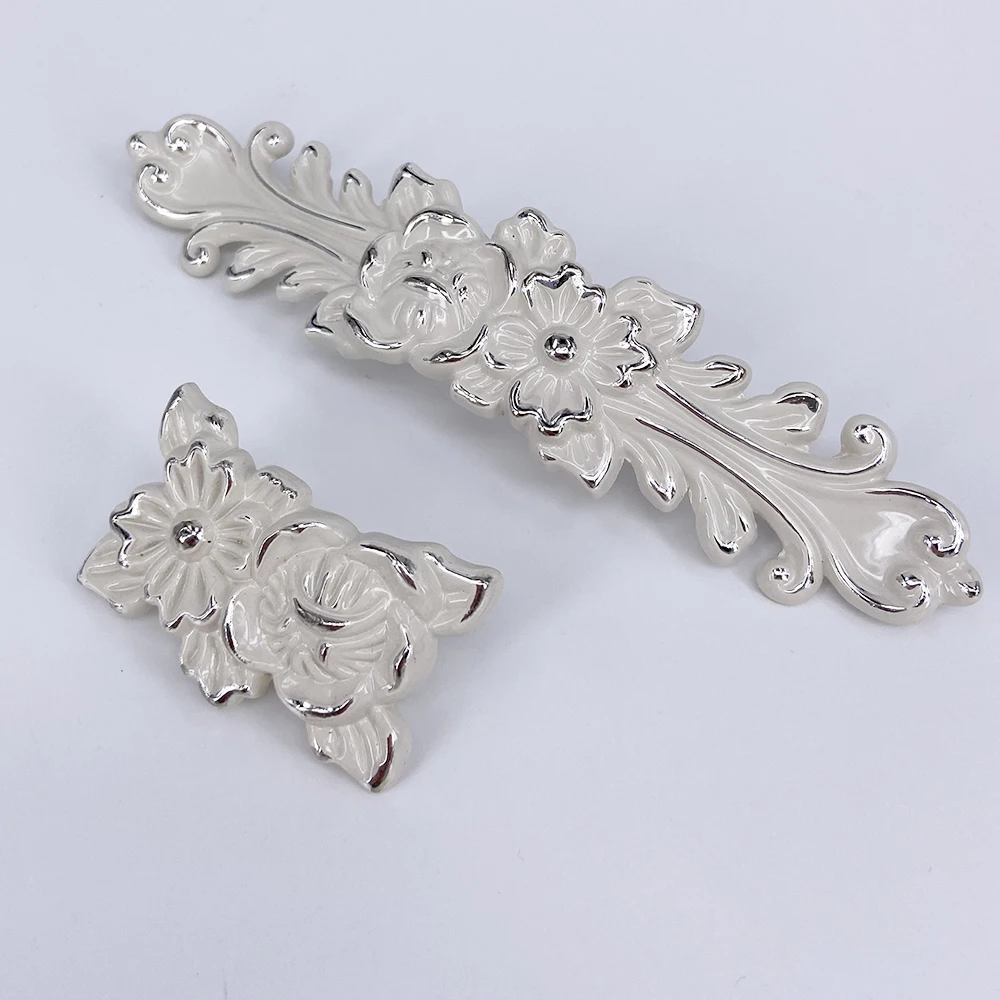 1PC Ivory White Cabinet Cabinet Handle Zinc Alloy Kitchen Cupboard Door Pulls Drawer Knobs European Fashion Furniture Handle