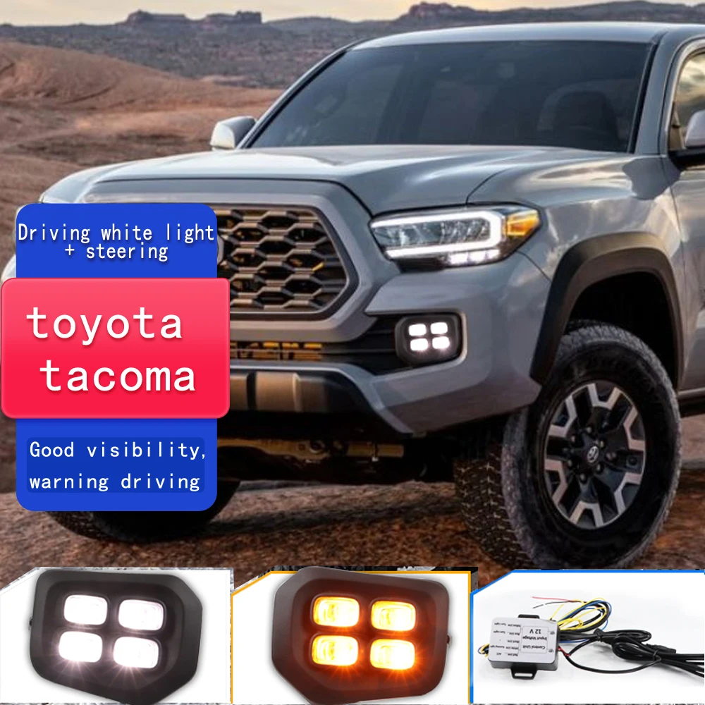 

LED DRL (Daytime Running Light) + Front Fog Lamp for Toyota Tacoma 2016-2023 – Waterproof & Durable
