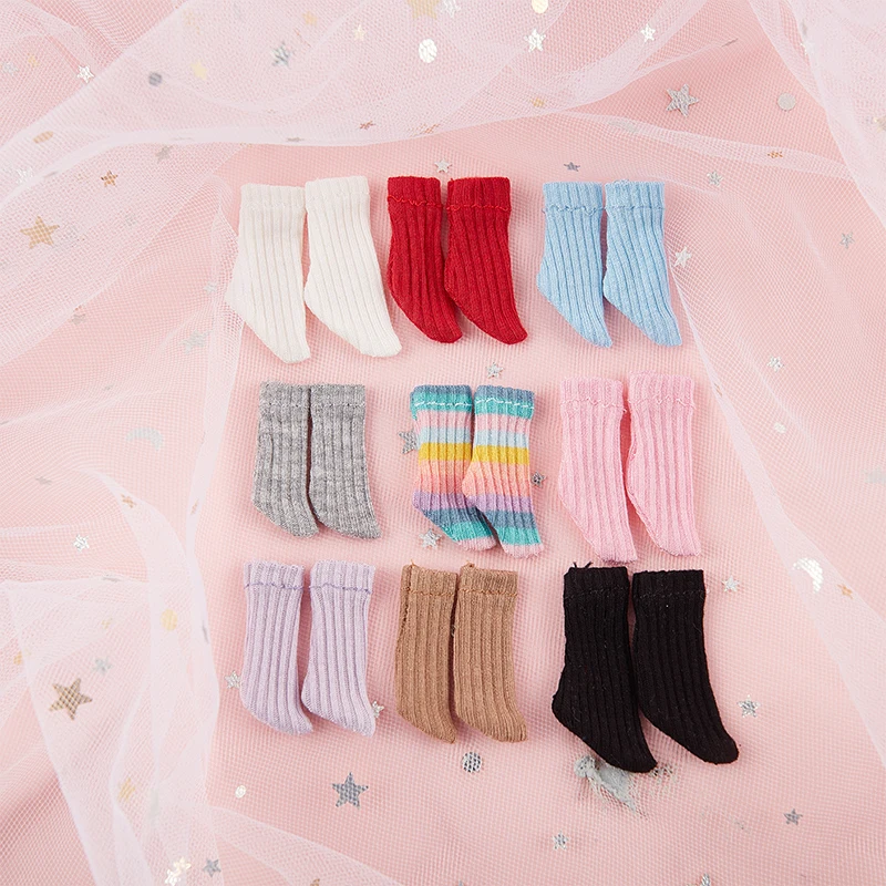 1Pair Candy Colors Doll's Shorts Socks for blyth OB11 Doll Socks Clothes accessories for 1/6 1/12 dolls