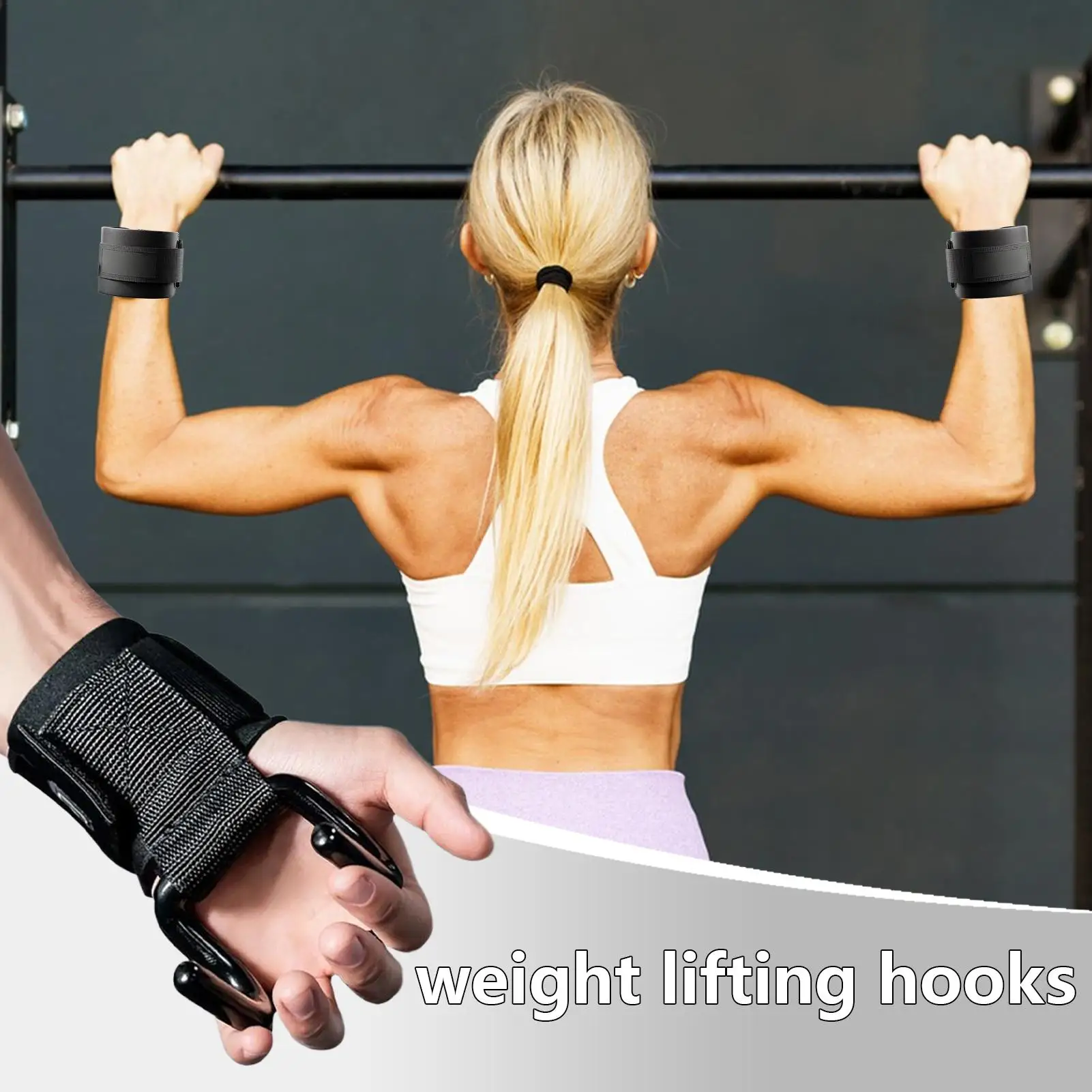Hook Straps Weight Lifting Fitness Wrist Straps Hand Grips Gym Lifting Pull Up Hooks for Powerlifting Bodybuilding Shrugs Rows