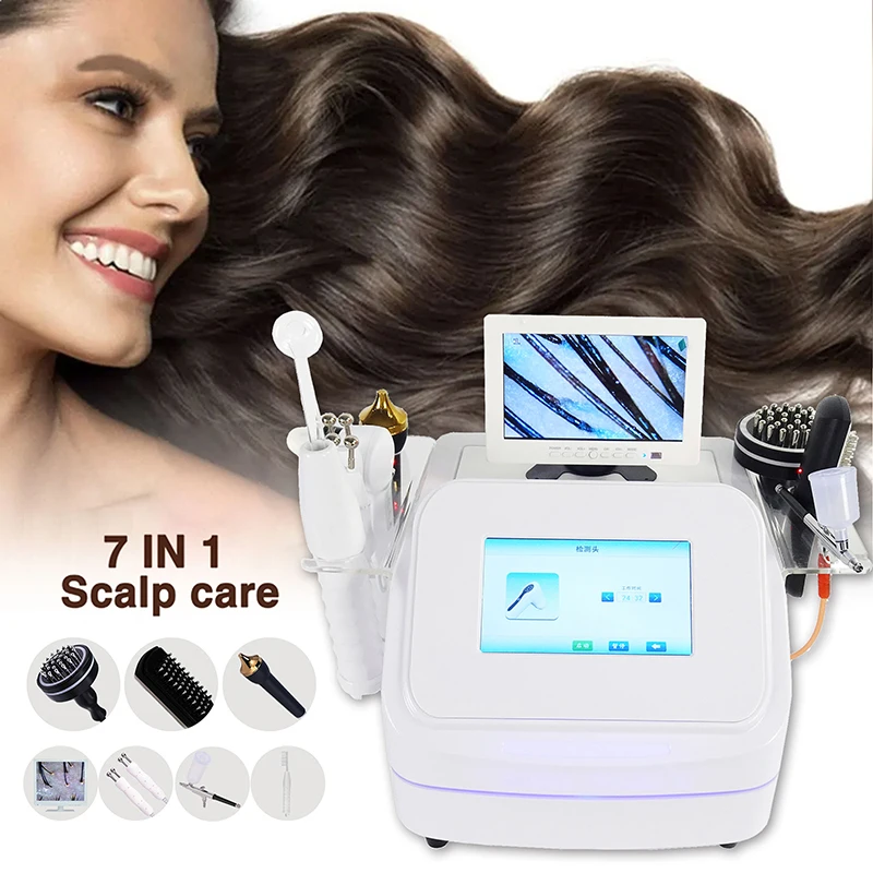 

7 In 1 Hair Growth Care Hair Follicles Scalp Analysis Diagnosis Scanner Detector Anti-hair Loss Repair Treatment Massage Machine