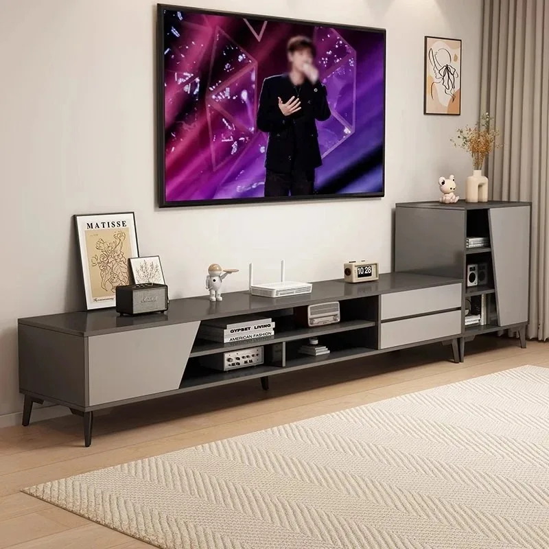 

TV cabinet living room household small apartment storage locker integrated video floor TV side cabinet