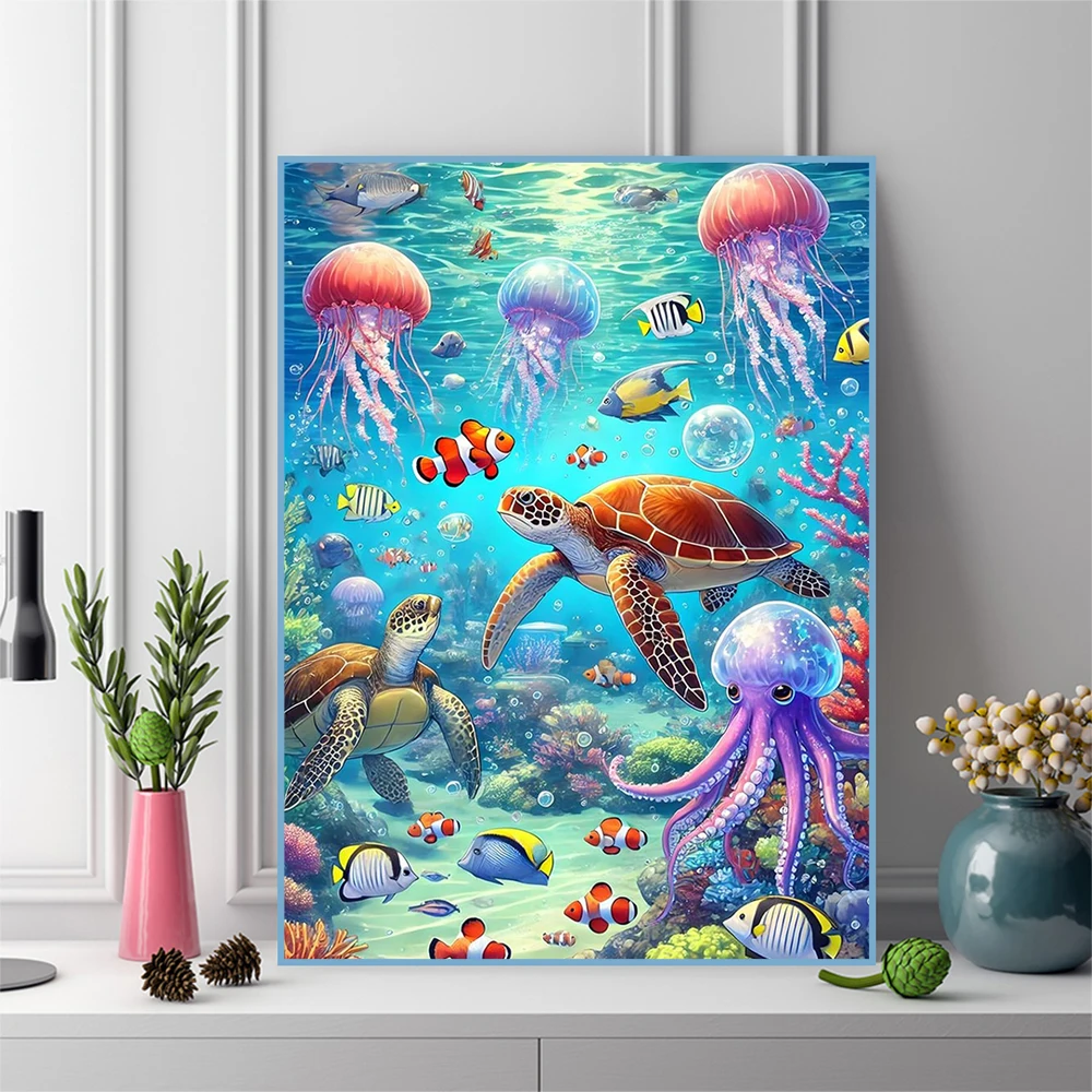 Frameless, Tortoise Diamond Em - Art Craft Jellyfish ulasan dan harga