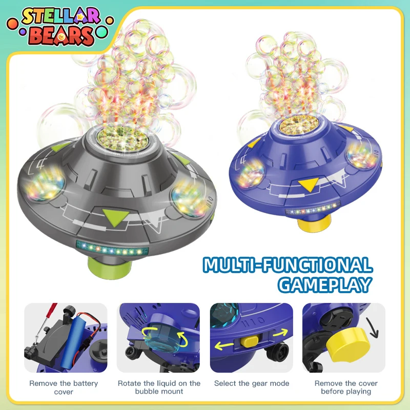 

Flying Saucer Automatic Bubble Machine Intelligent Rotating Obstacle Avoidance Soap Bubble Blowing Toys Children Birthday Gift