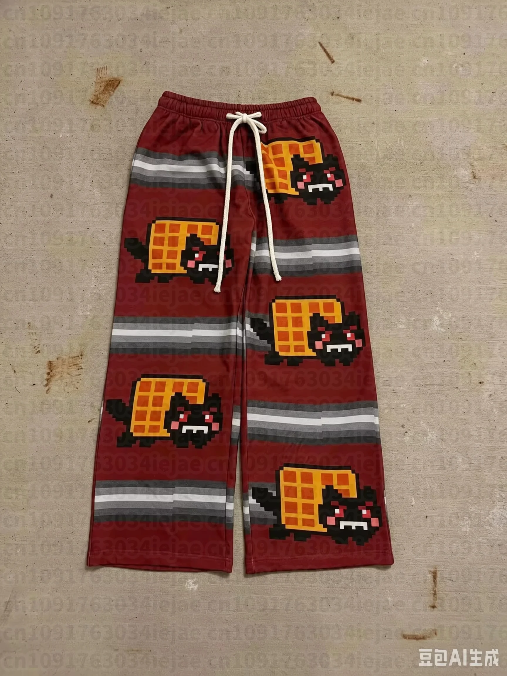 2026 Hip-Hop Cartoon-Katze Rosa Herren Kinder Freizeithose Y2k Harajuku Lose Jogginghose mit Kordelzug Familienhose Streetwear-Sweatpants – Detail 8