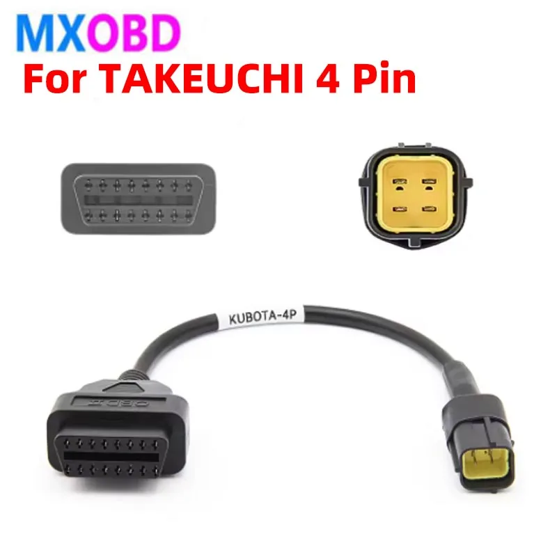 26AWG 4 دبوس كابل التشخيص لكوبوتا Takeuchi Diagmaster وصلة البيانات محول أداة تشخيص البناء قارئ الرمز
