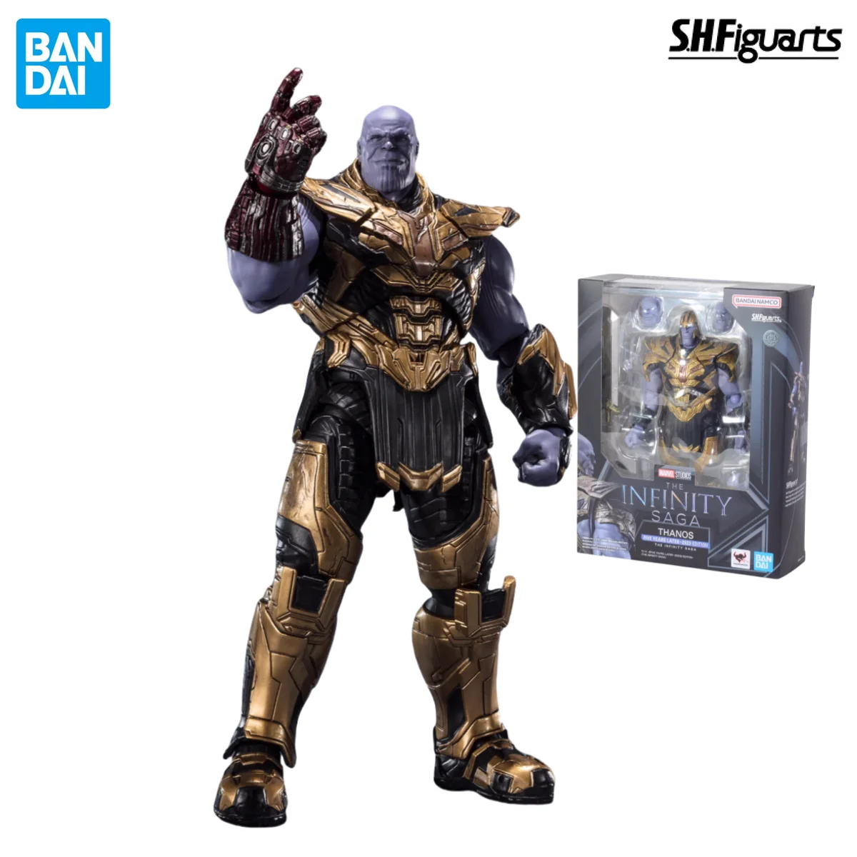 In Stock BANDAI S.H.Figuarts Original Marvel Thanos The Infinity Saga Five Years Later 2023 Edition Anime Action Figure Toy Gift