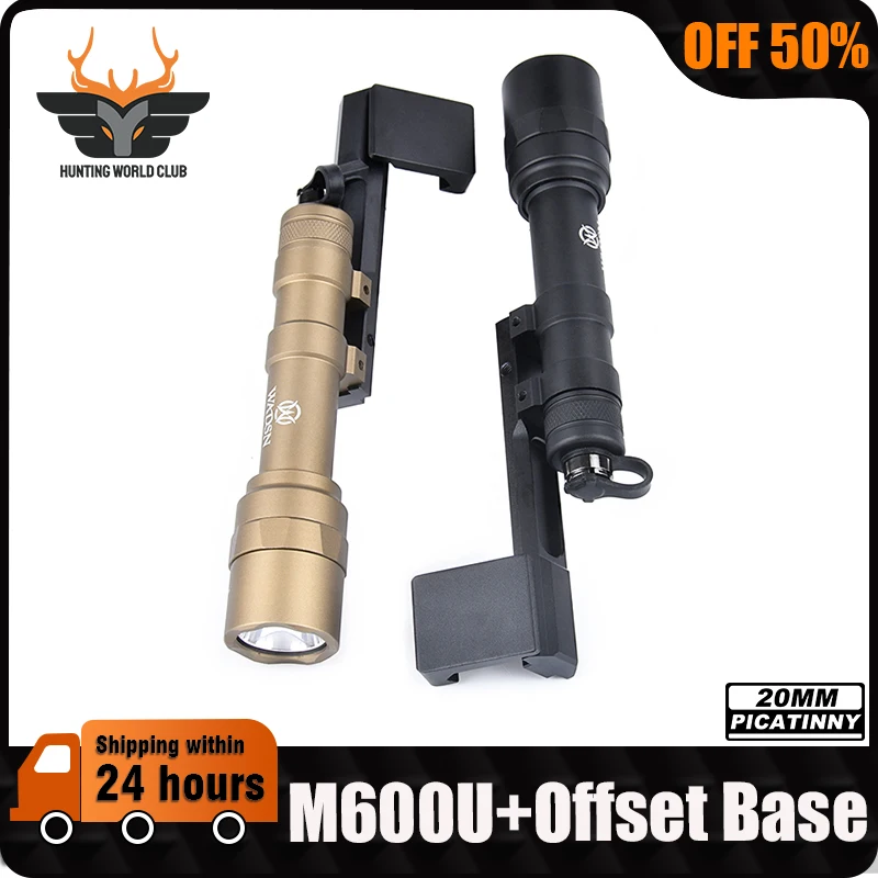 

WADSN M600U Tactical Flashlight SF M600 LED Weapon Scout Light Offset Adaptive Mount For 20mm Picatinny Rail Hunting Ledlights