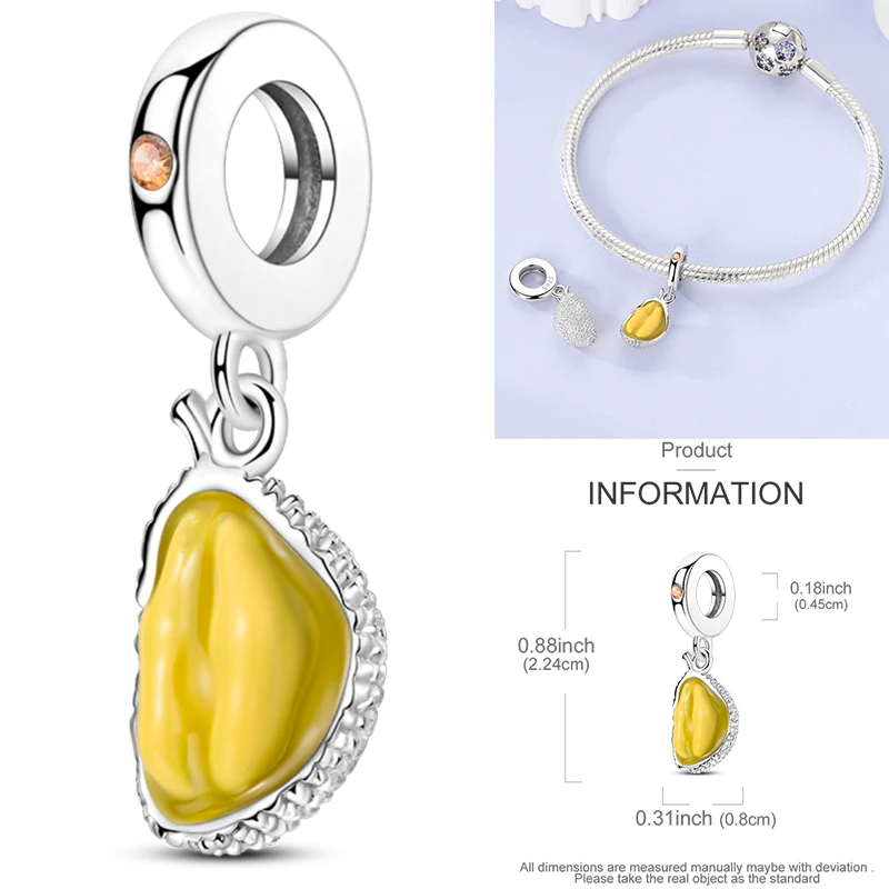 925 Sterling Silber Lebensmittel-Charm-Perlen Erdbeere Pilz Honig Kaffee Cocktail Gumball DIY Armband Halskette Geschenk für Frauen – Detail 22