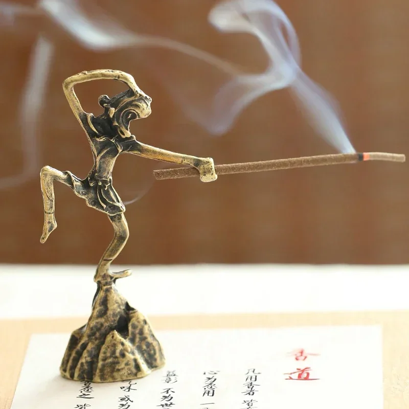 Creative Mini Metal Monkey Shape Incense Stick Meditation Buddha Sandalwood Stick Holder Incense Base Living Room Home Decor