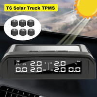 Car Truck TPMS Intelligent Temperature Warning LCD Display Car Tire Pressure Monitor System USB Solar Powered 6 External Sensors