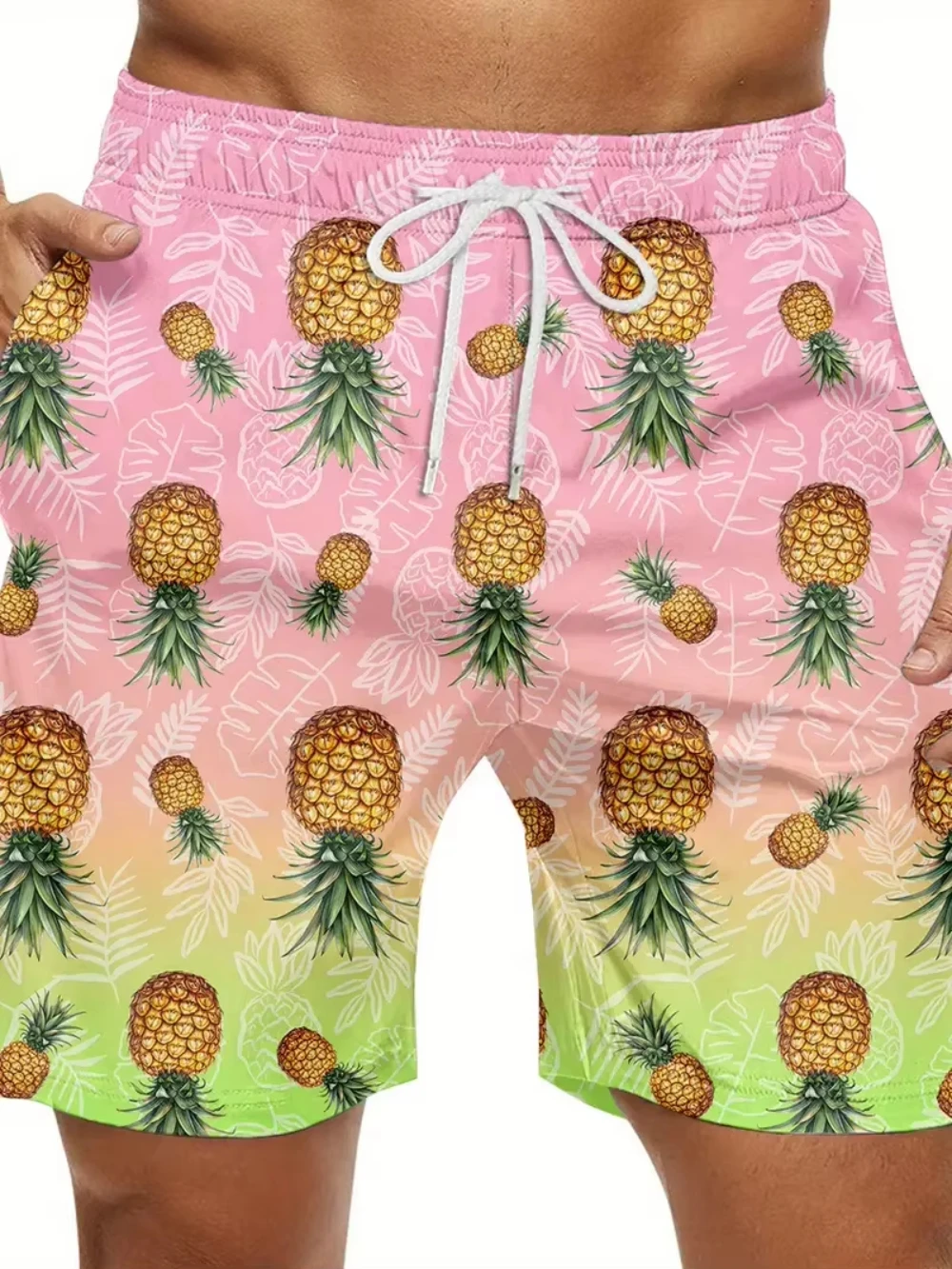 

Men's Beach Shorts 3D Print Cartoon Pineapple Graphic Quick Dry Shorts Swim Trunks Summer New Holiday Harajuku Hawaiian Shorts