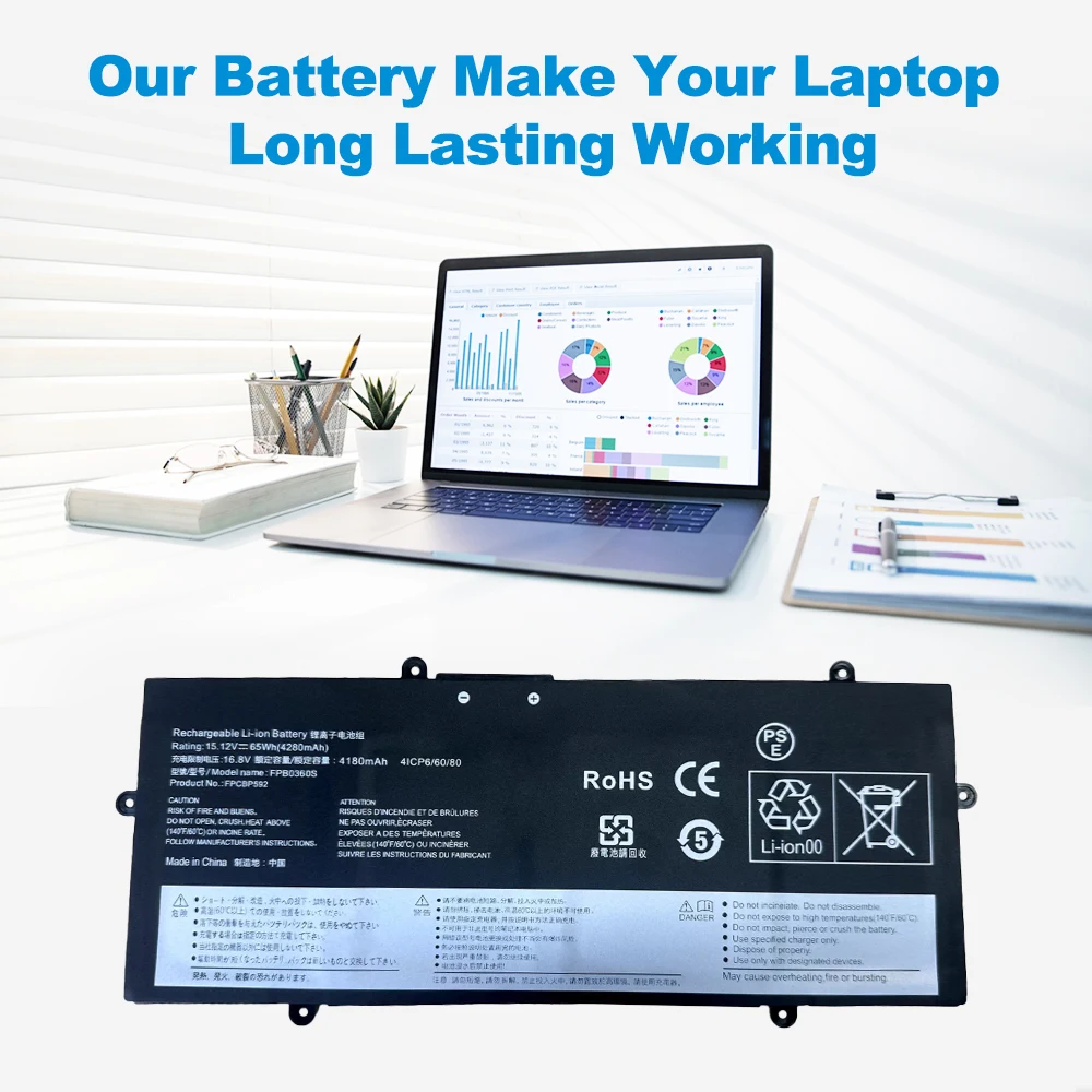 FPCBP592 FPB0360S 15.12V 65WH Laptop Battery Replacement For Fujitsu LifeBook E4512 E5512 U7411 U7511 U7512 FMVNBP261 FMVNBP253