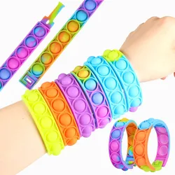 New finger Toys For Children Push Bubble Dimple Bracelet Decompression Toy Adults Anti Stress Reliever Sensory Toy Kids Gift