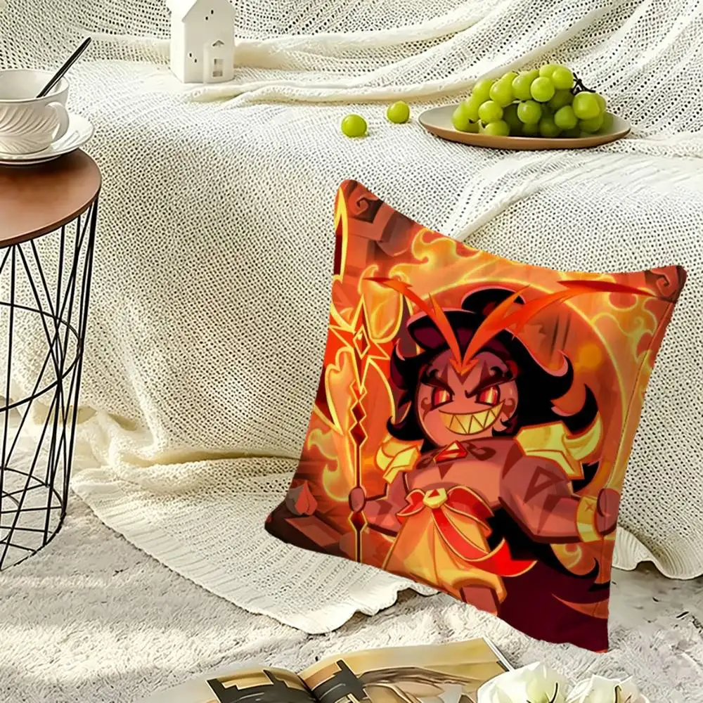 B-Burning Spice C-Cookie Pillow Case Sofa Living Room for Bedroom Headboard Backrest Cushion Square Nap Time