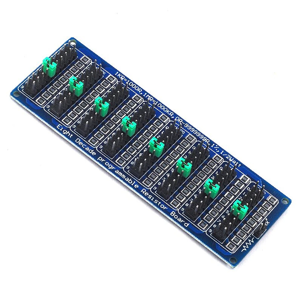 0.1R-9999999R Programmable Resistor Resistance Board Module High Precision 1/2W 1% 8-Segment Jumper Caps 0.1-9999999 ohms