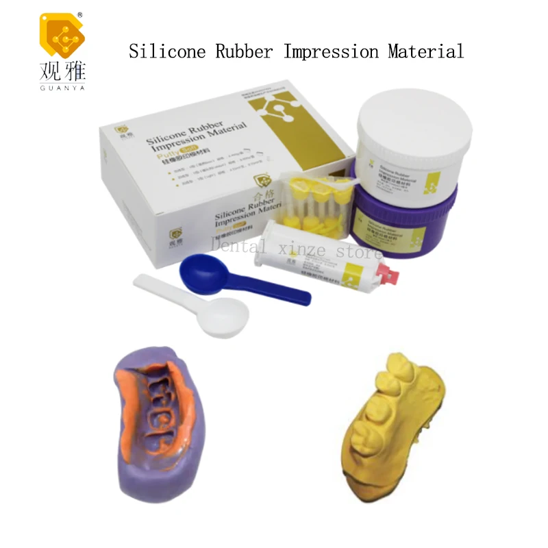 

GUANY Silicone Rubber Impression Material Soft A Substrate (Type 0) 400g B Catalyst (Type O) 400 High Density Dental Materials