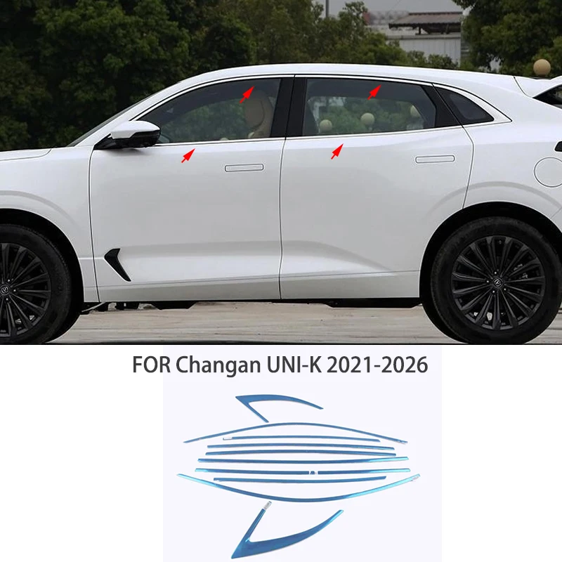 

Car accessories FIT For Changan UNI-K 2021-2026 Stainless steel Chrome Exterior Window Molding Strip Sill side Cover Trim