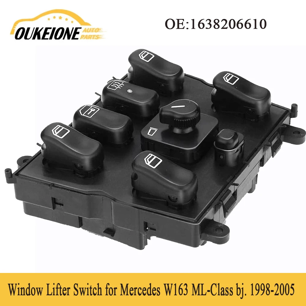 

For Mercedes Benz M Class W163 ML230 ML270 ML320 Power Window Mirror Switch Console Regulator Button 1638206610 Car Accessories