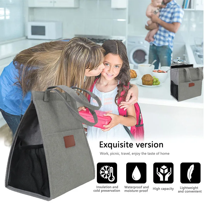 Wear-resistant Oxford cloth outdoor picnic insulated handbag, camping lunch bag, thick aluminum-coated lunch box