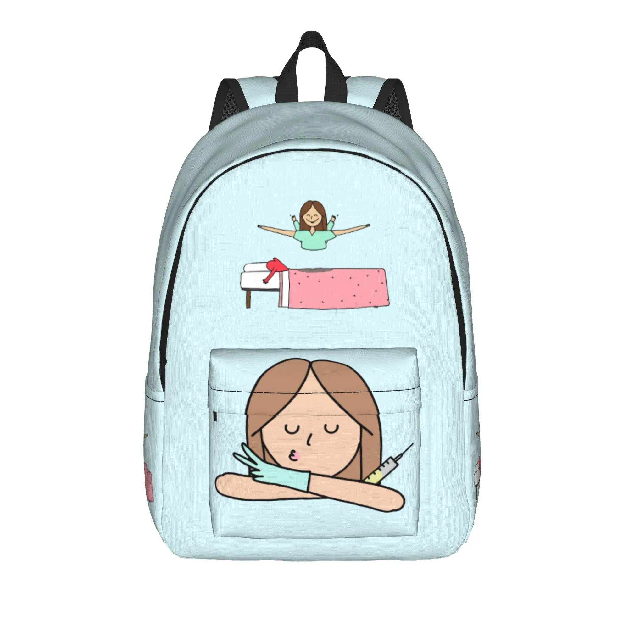 

Doctor Nurse Enfermera En Apuros Casual Backpack Outdoor Student Business Daypack for Men Women Laptop Shoulder Bag