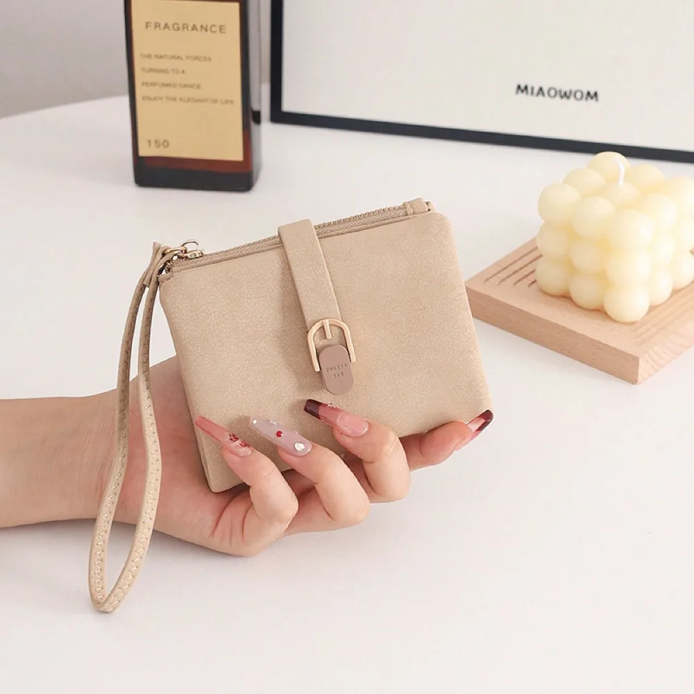 

Women's Short Wallet Korean Style PU Fresh Solid Color Ins Style Mini Coin Purse Storage Bag