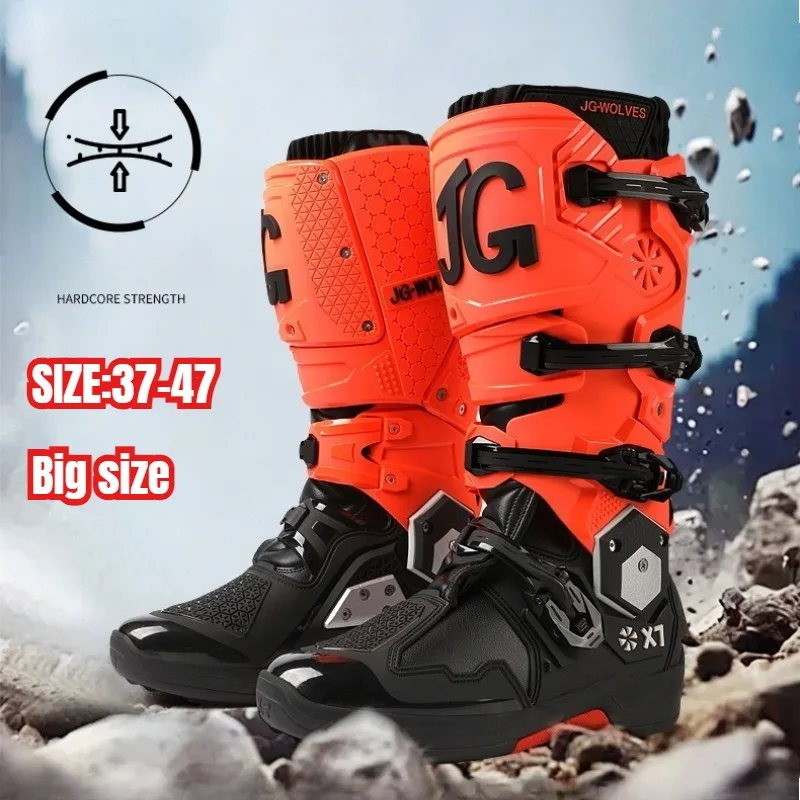 New Arrival Motocross Boot Men Women Riding Mid-Calf Ankle Protective Shoes Moto Motorbike Equipment Racing Long Motorcycle Boot