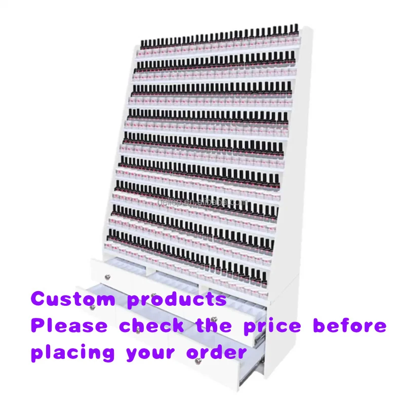custom.Large Capacity Salon Polish and Powder Organizer Rack Wall Nail Polish Display Stand