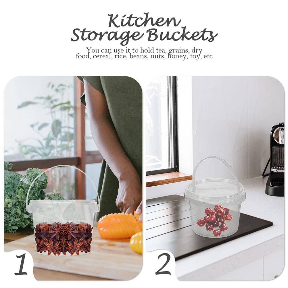 

12pcs Mini Transparent Storage Buckets Reusable Snacks Containers Multi-Use Portable Clear Ice Cream Bucket Small Diy Yogurt