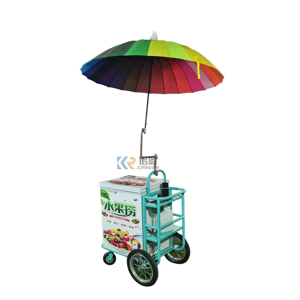 2023 Outdoor Mobile Freezer Rolling Ice Cooler Icecream Electric Bike Refrigerated Ice Cream Cart For Food Delivery