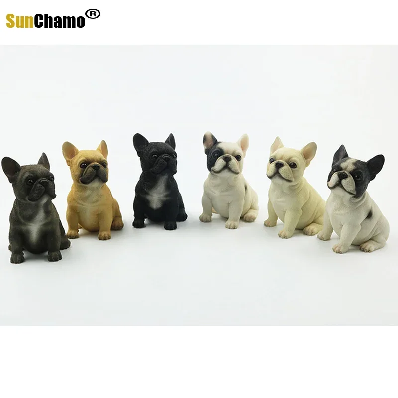 New French Bulldog Sitting Posture Small-scale Bullfighting Car Interior Fitting Simulation Animal Dog Model Figurines Miniature image 5